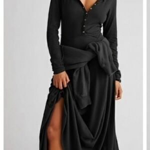 Free People Fp Beach Daybreak Maxi Dress Black Medium